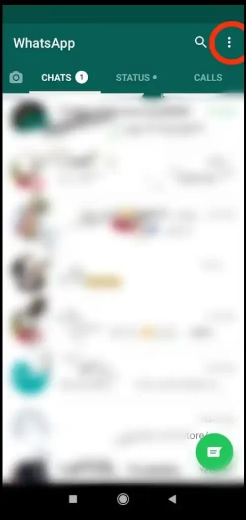 WhatsApp Menu button
